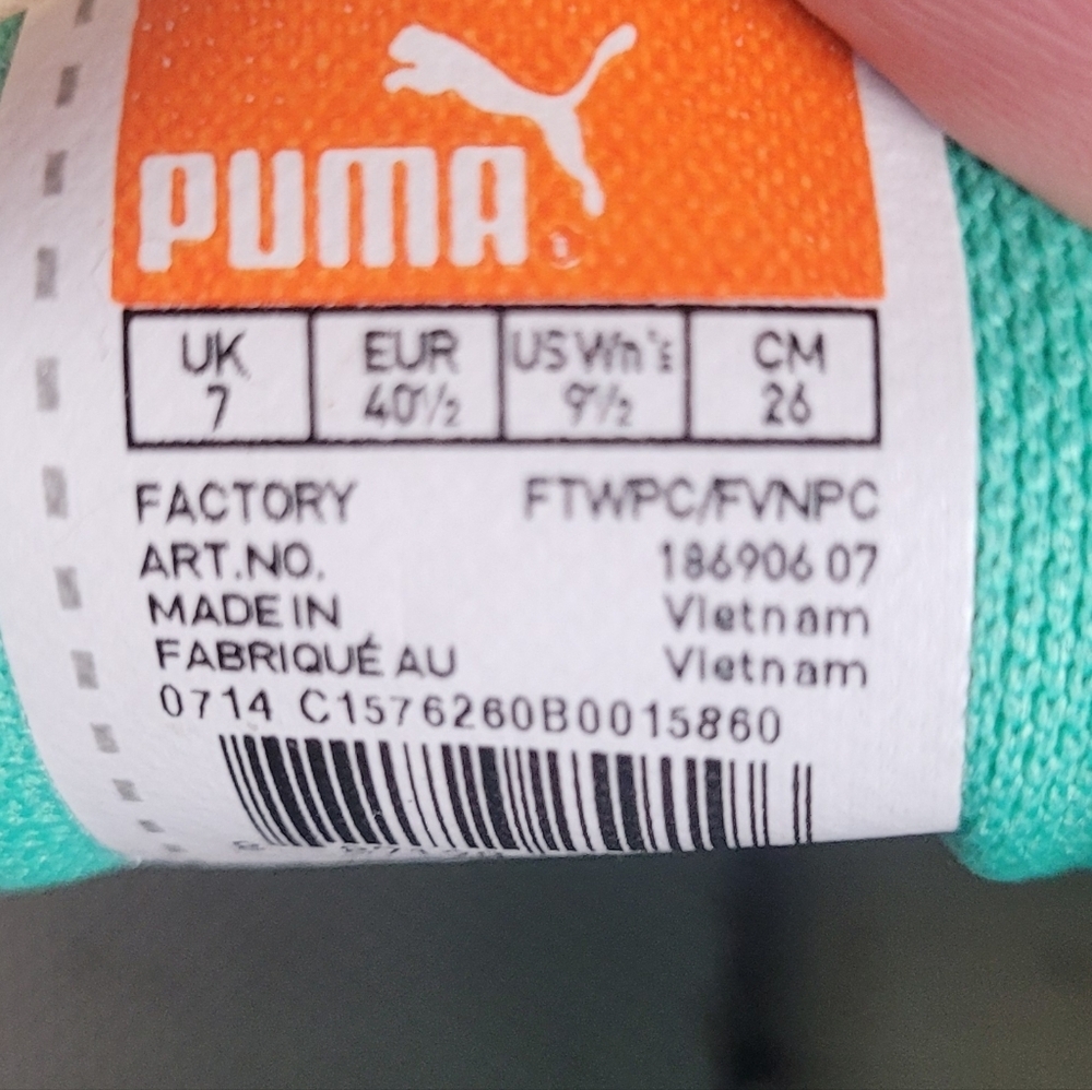 Puma White & Teal Running Shoes Women's Size 9.5 - Picture 10 of 10
